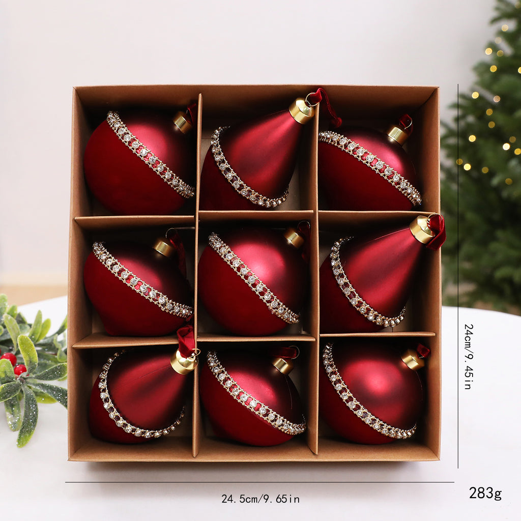 Weihnachtskugeln beflockt – 9 Stück – Bild 5 | LuxeStyle