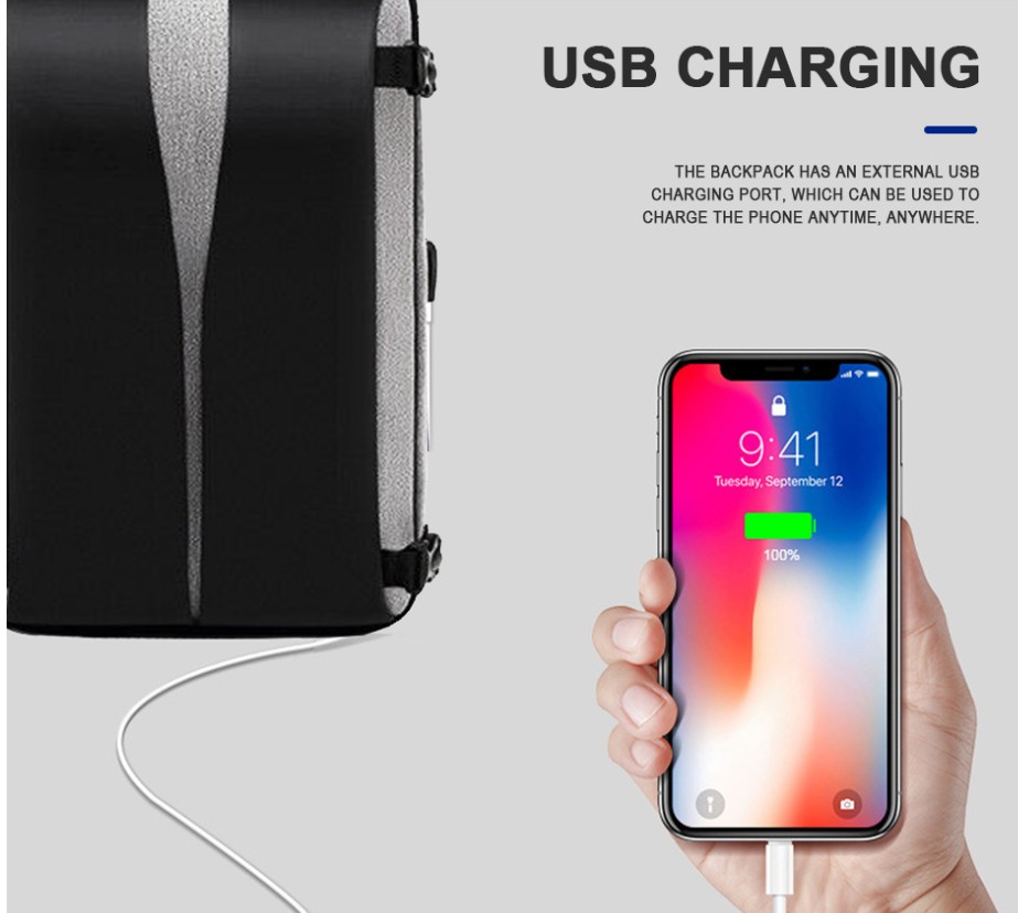 Wasserdichter Anti-Diebstahl Rucksack mit USB-Ladeanschluss – Bild 11 | LuxeStyle