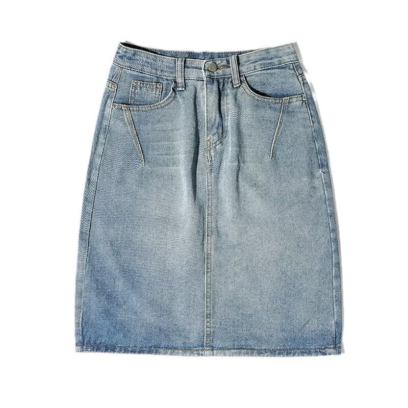 Casual Denim-Midi-Rock