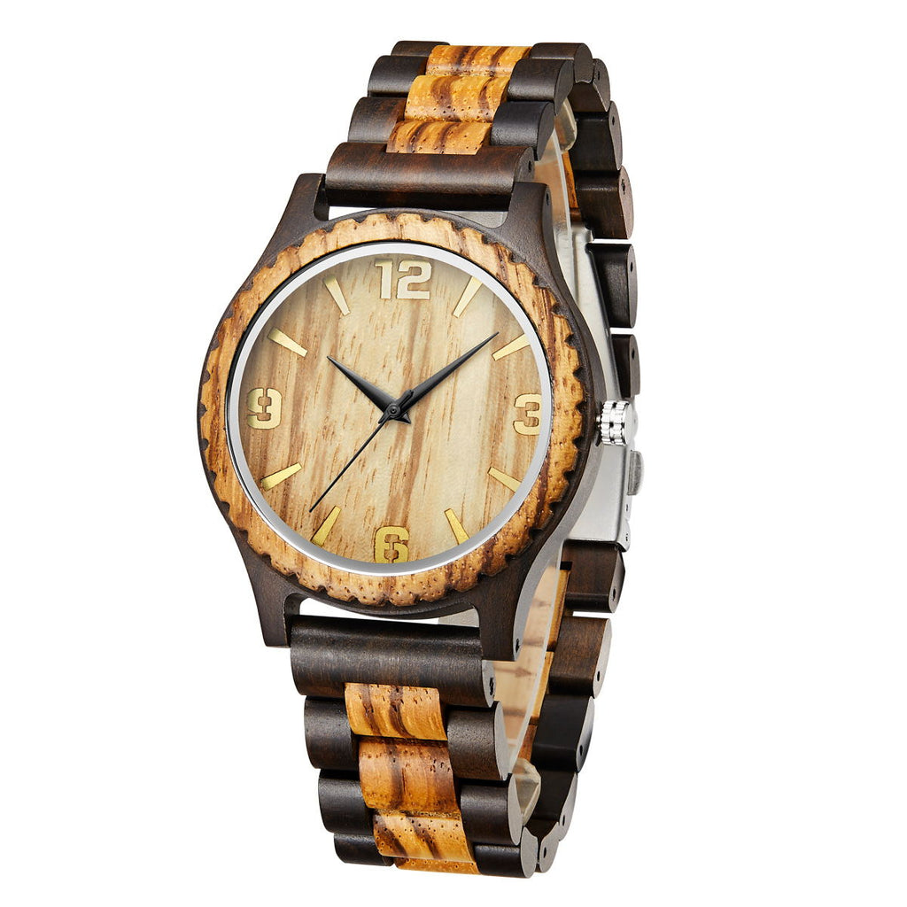 Zebra Quarzuhr aus Holz | LuxeStyle