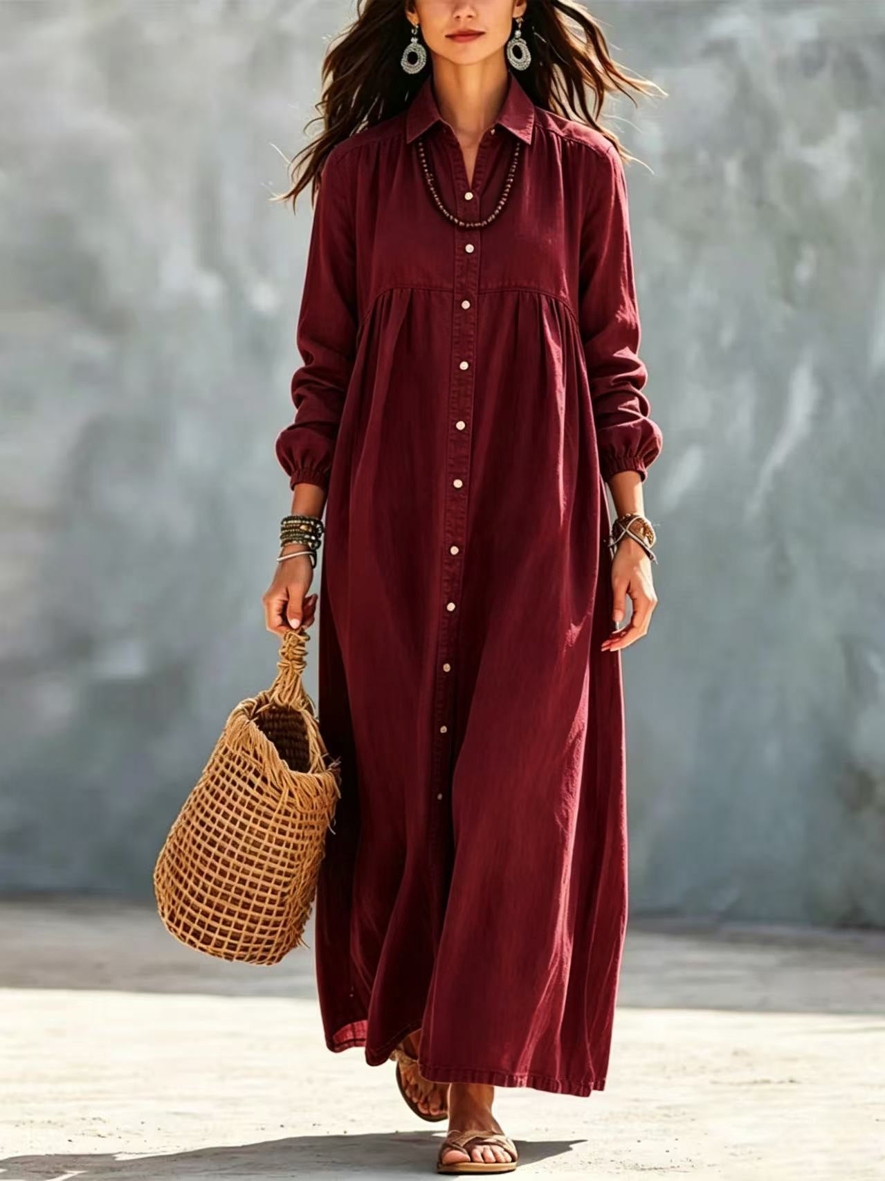 Elegantes Wickelkleid mit Laternenärmeln