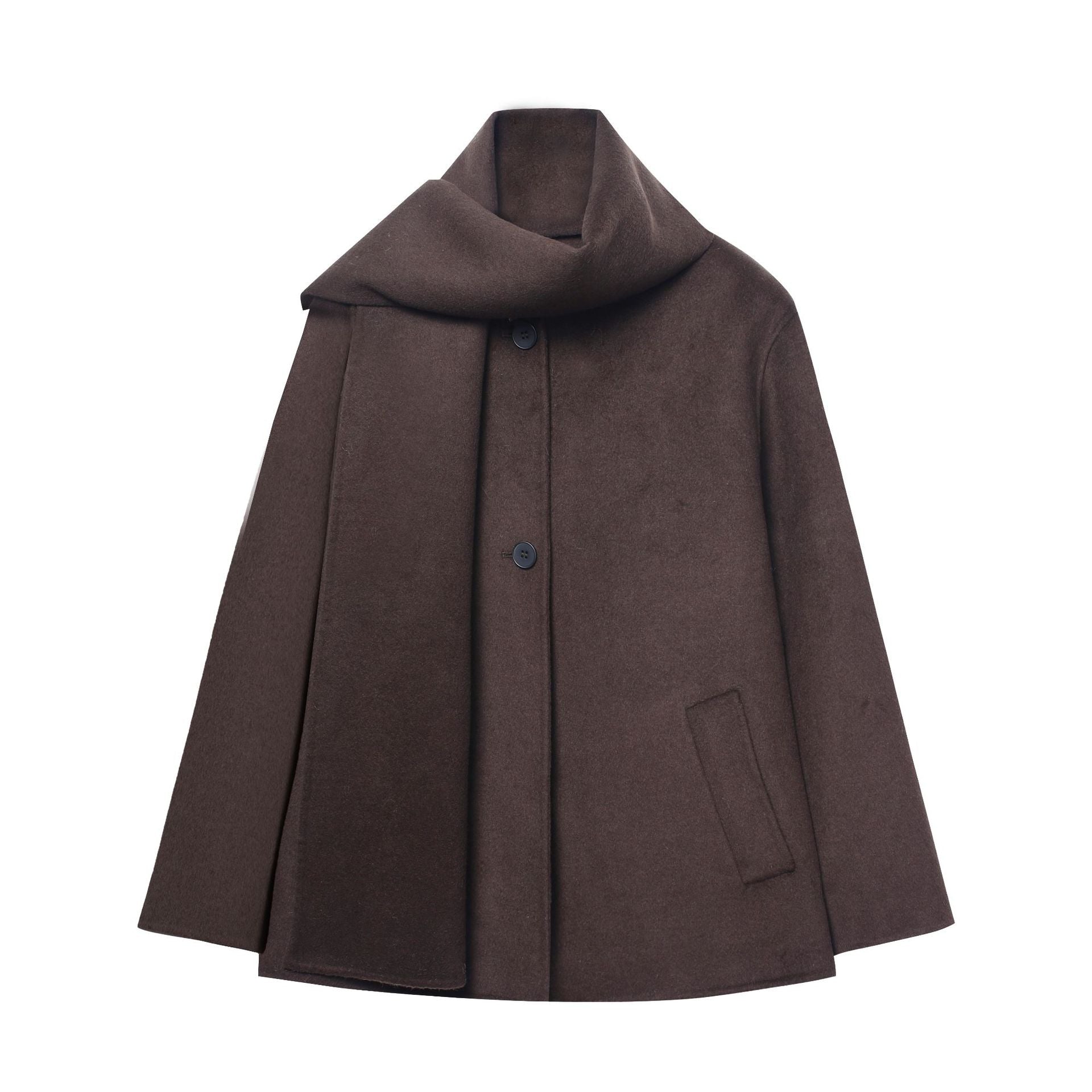 Eleganter Damen-Kurzmantel mit Schal