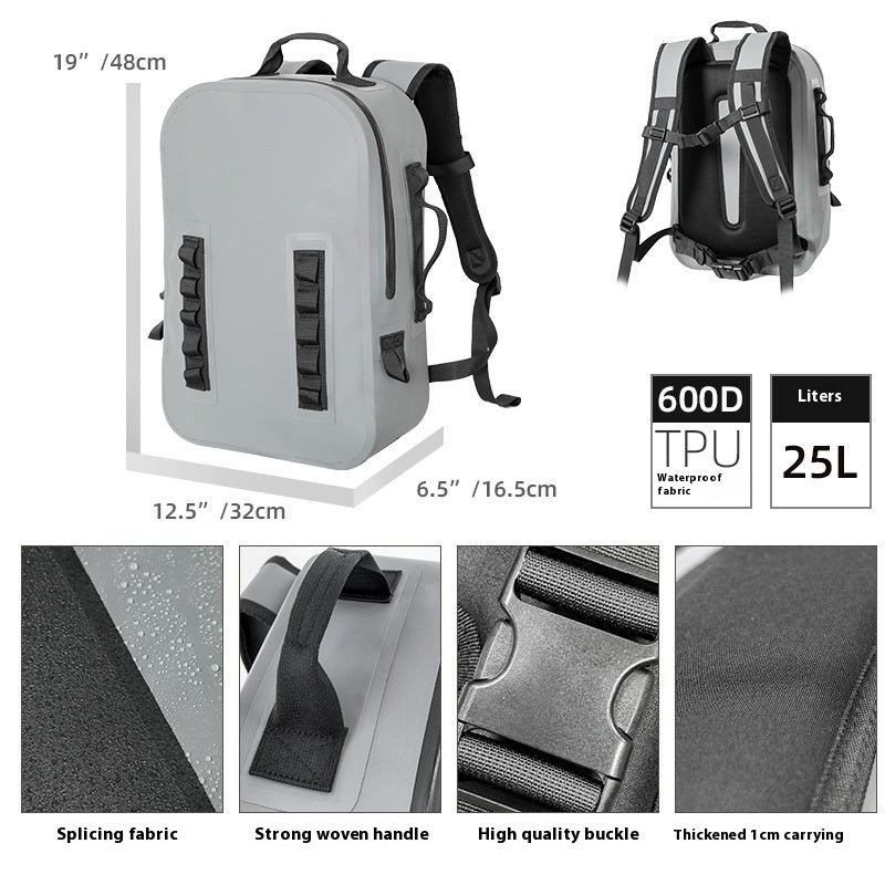 Grosser Outdoor-Rucksack 25L, wasserdicht, dunkelgrau – Bild 4 | LuxeStyle