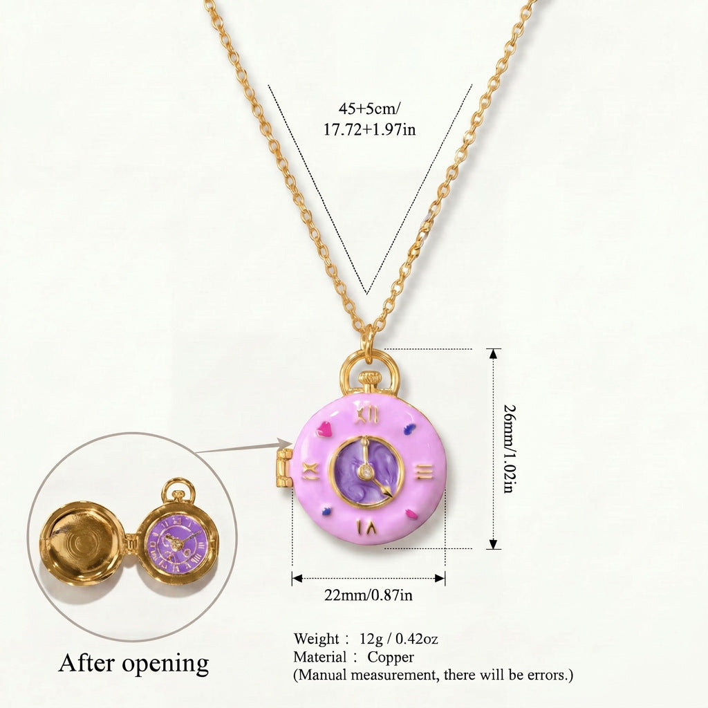 Donut-Halskette mit Taschenuhr