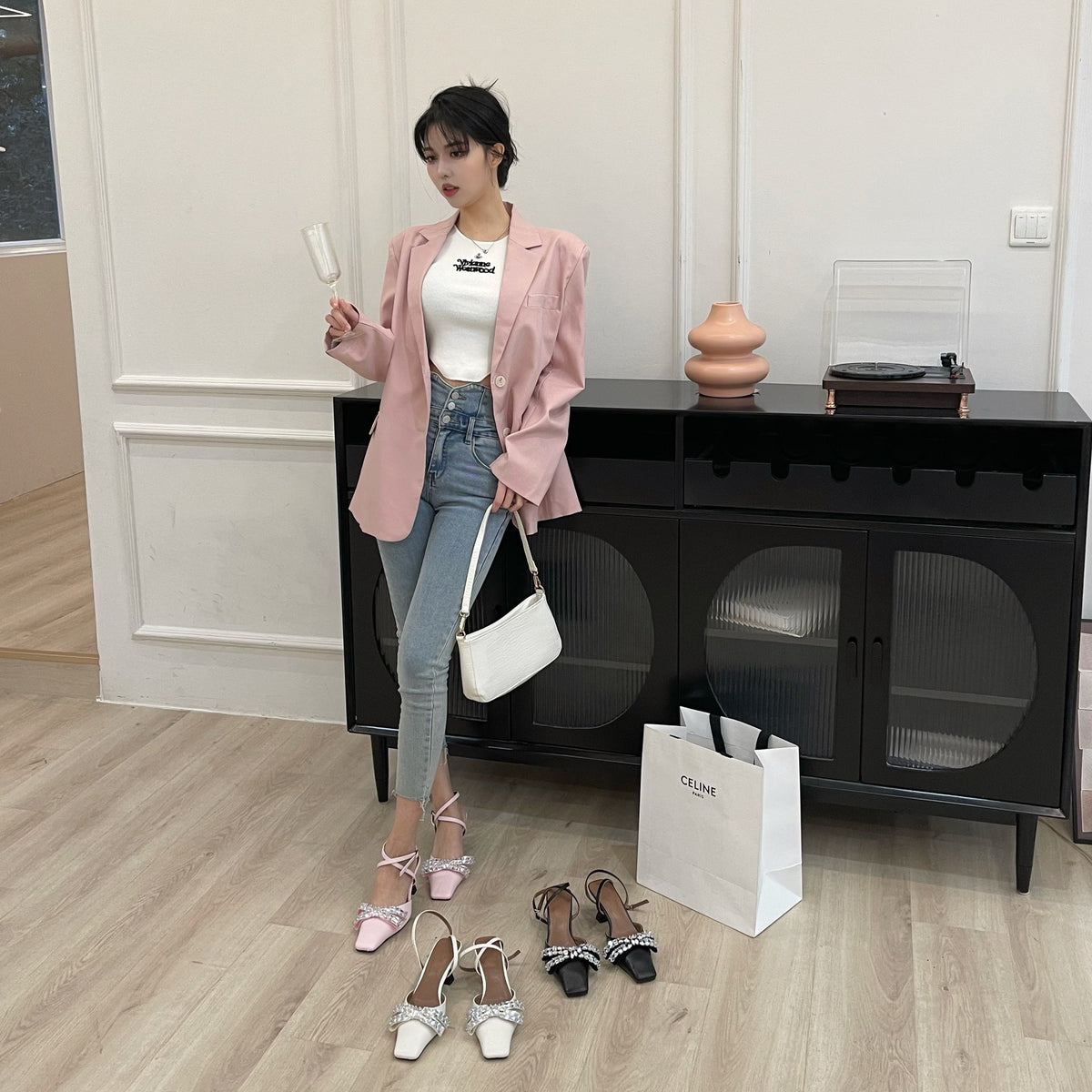 Süsses Riemchen-Sandalen mit Strass-Absatz – Bild 7 | LuxeStyle