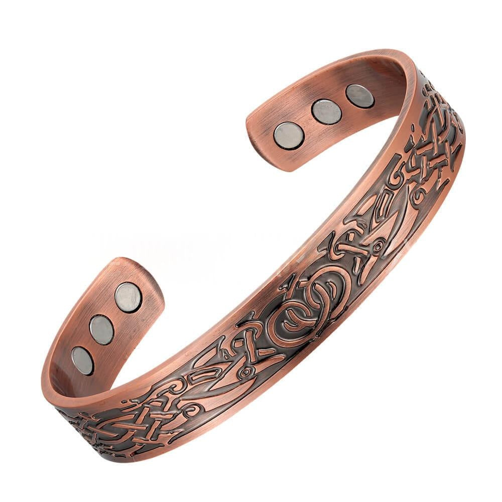 Magnetisches Kupferarmband mit Drachen-Phönix-Motiv