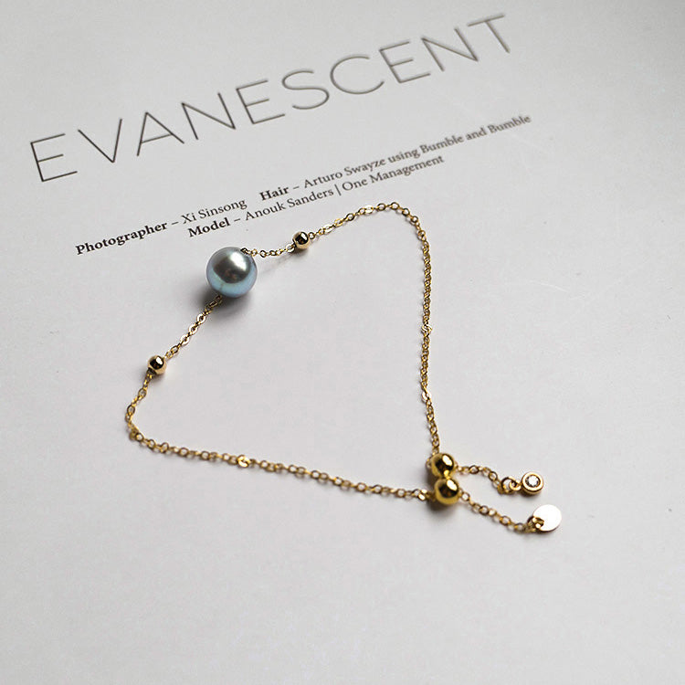 Seewasserperle-Hanf-Armband 14K Gold
