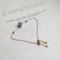 Seewasserperle-Hanf-Armband 14K Gold