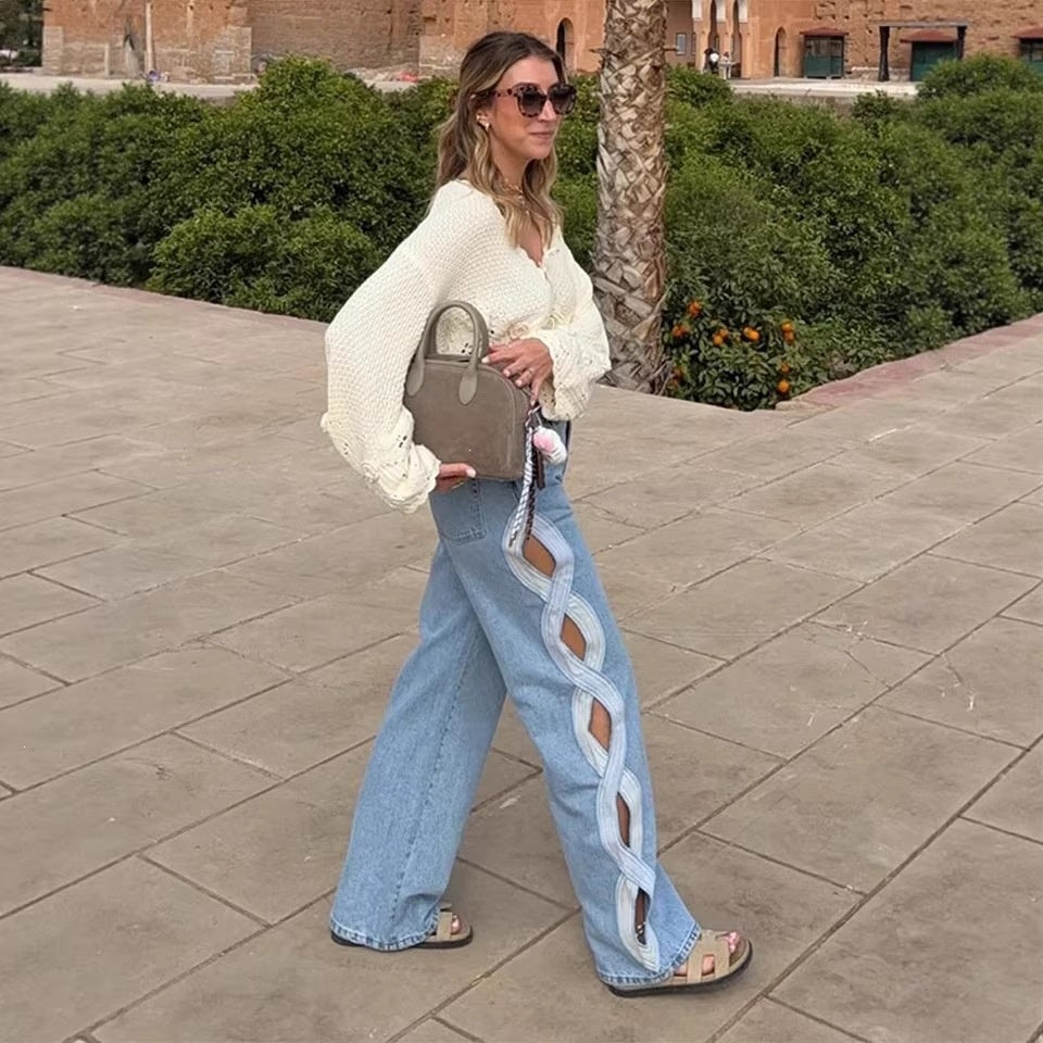 High-Waist Straight-Leg Jeans für Damen