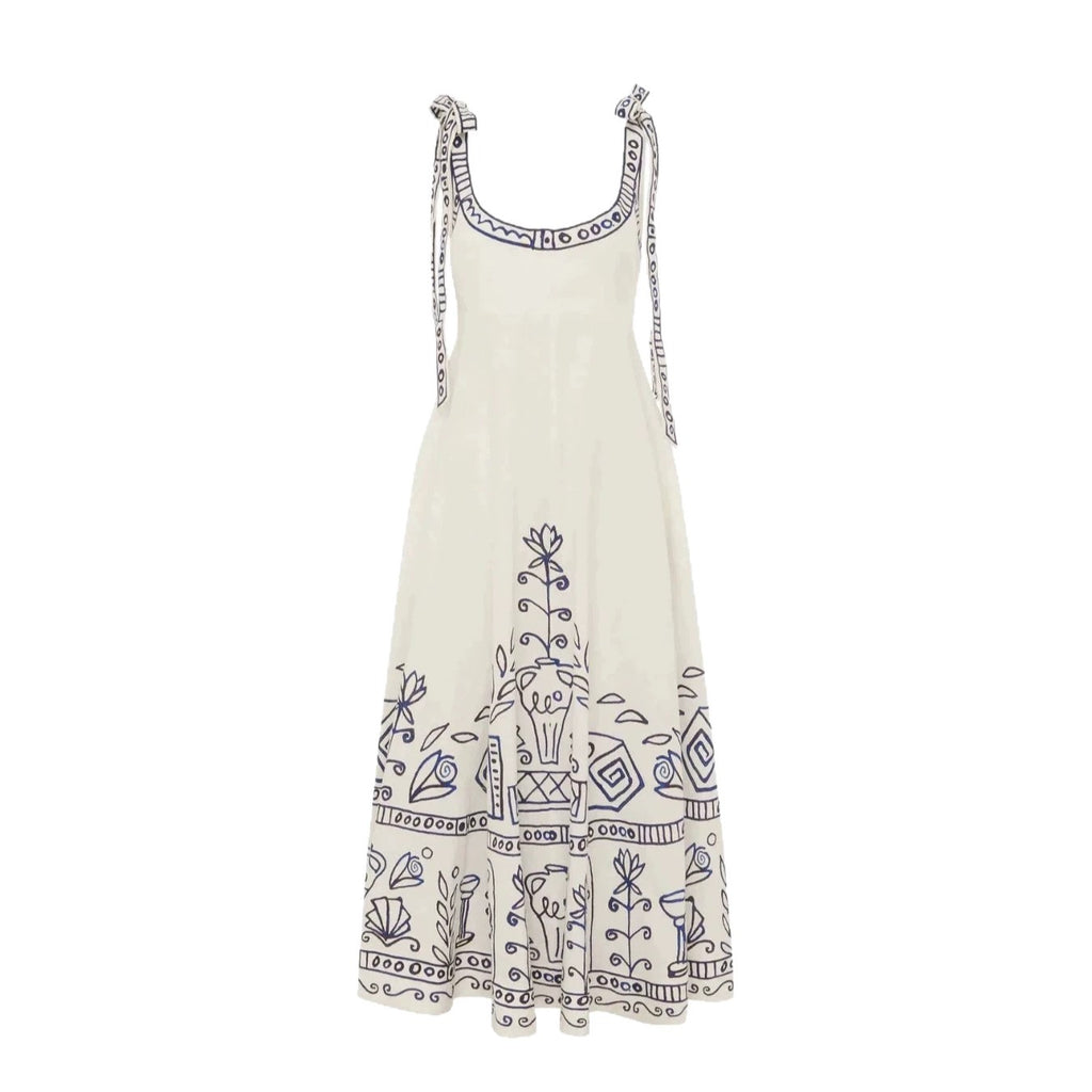 Elegantes ärmelloses Leinenkleid mit Schnürung – Bild 4 | LuxeStyle