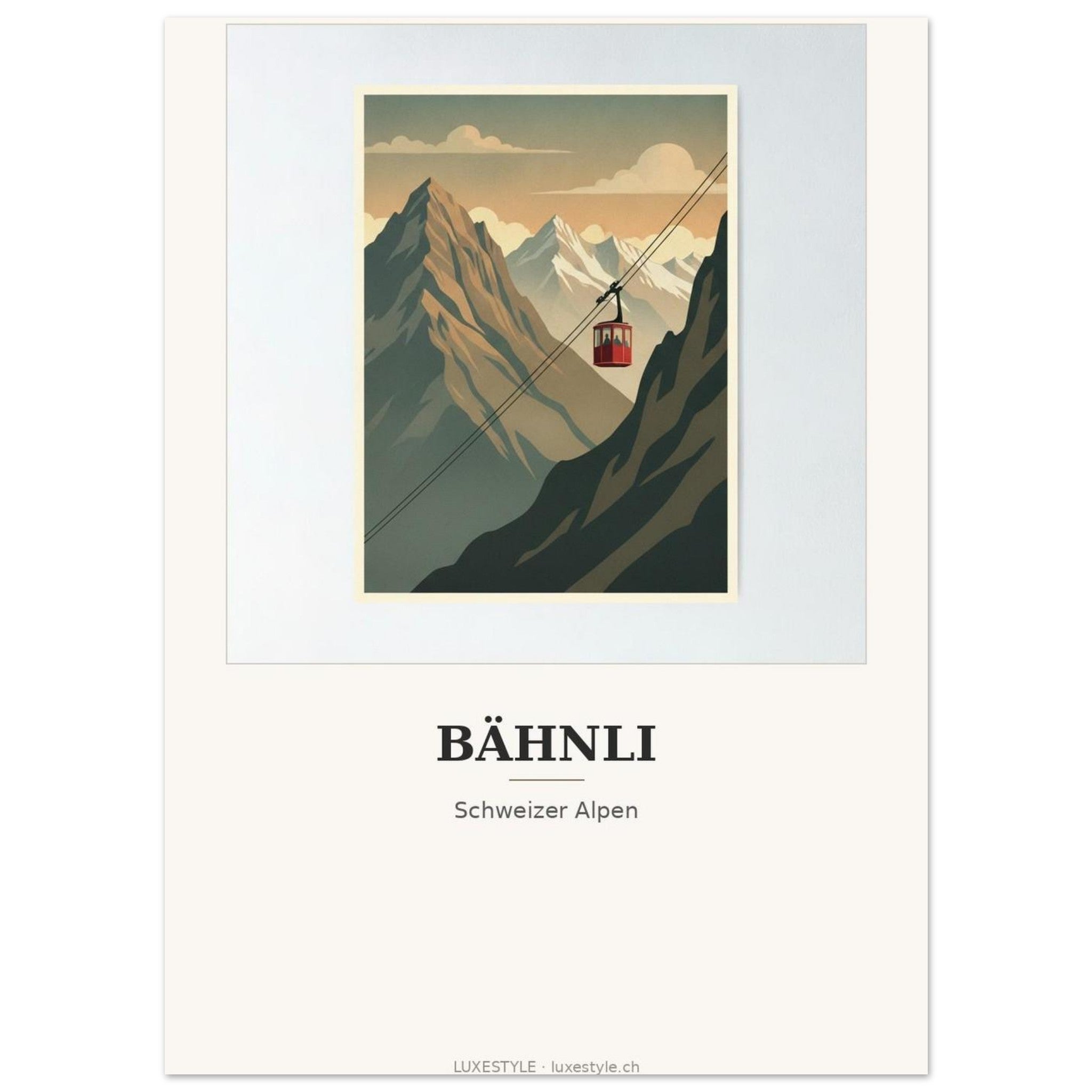 Schweiz-Poster «Bähnli» · Vintage Travel-Kunstdruck