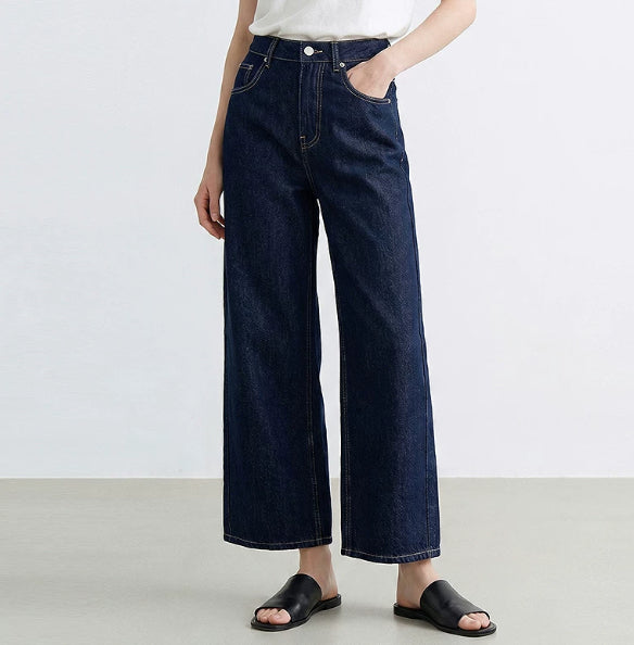 Baumwollhosen, loose, high-waist