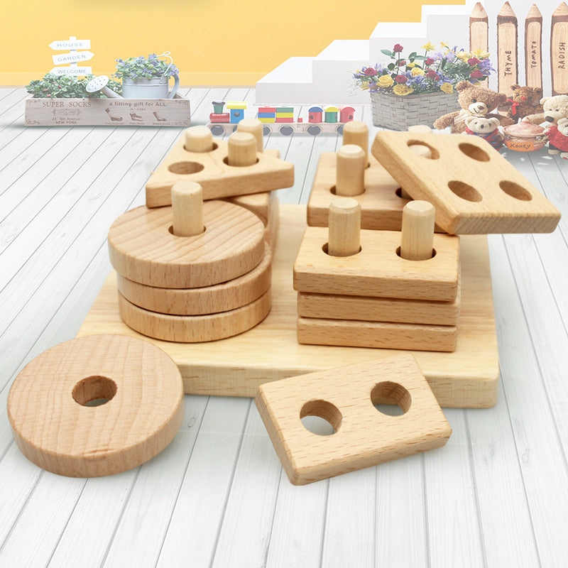 Holz-Steckspiel mit Säulen und Bausteinen – Bild 5 | LuxeStyle