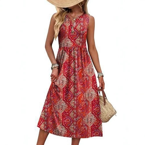Bedrucktes A-Linien Strandkleid – Bild 2 | LuxeStyle