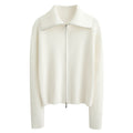Woll-Cardigan mit Revers und Doppelreissverschluss – Bild 1 | LuxeStyle