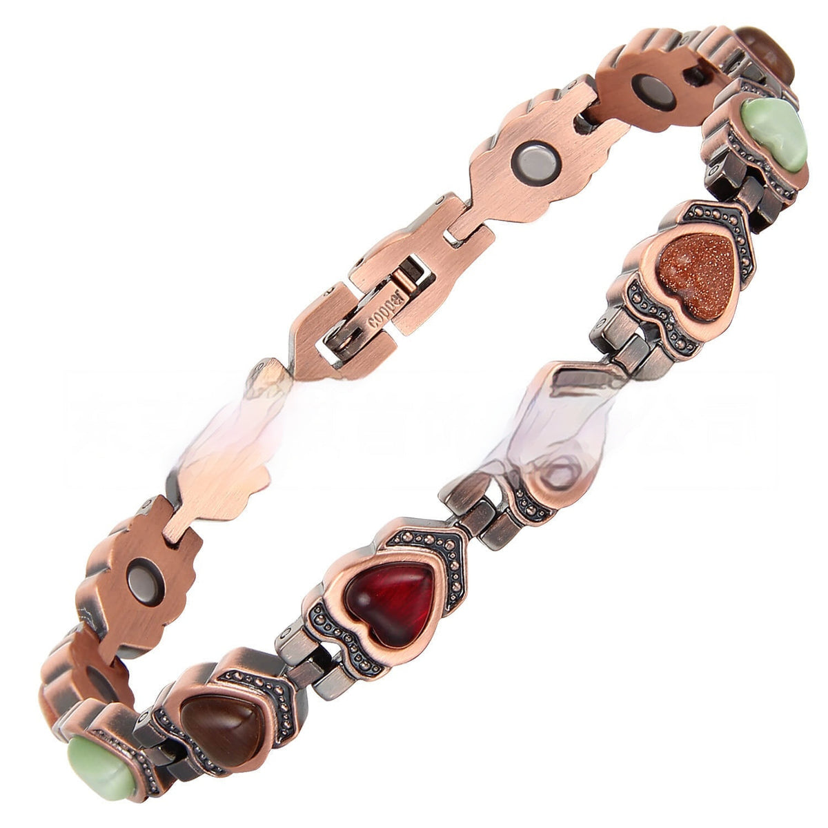 Magnetarmband aus rotem Kupfer für Damen – Bild 2 | LuxeStyle