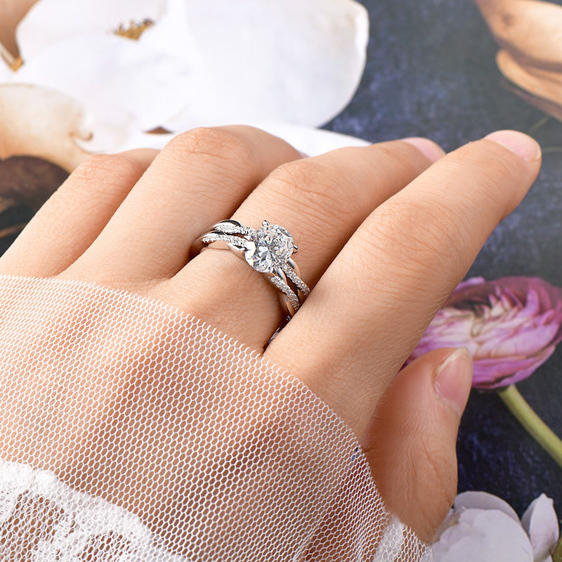 Moissanite Stapelring aus 925er Sterling Silber