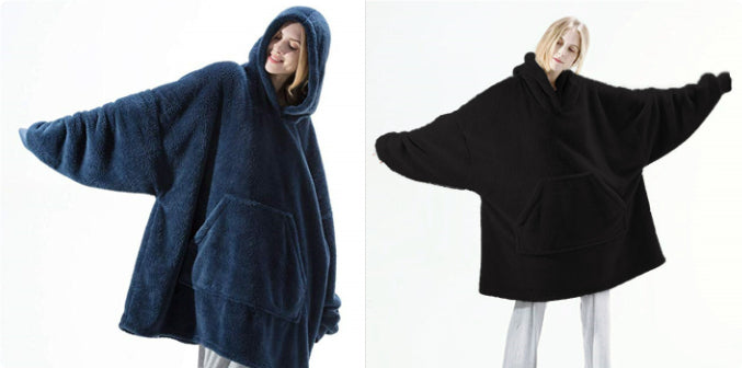 Kuschel-Hoodie mit grosser Tasche