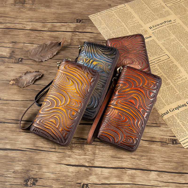 Lange Cowhide Ledergeldbörse – Bild 7 | LuxeStyle