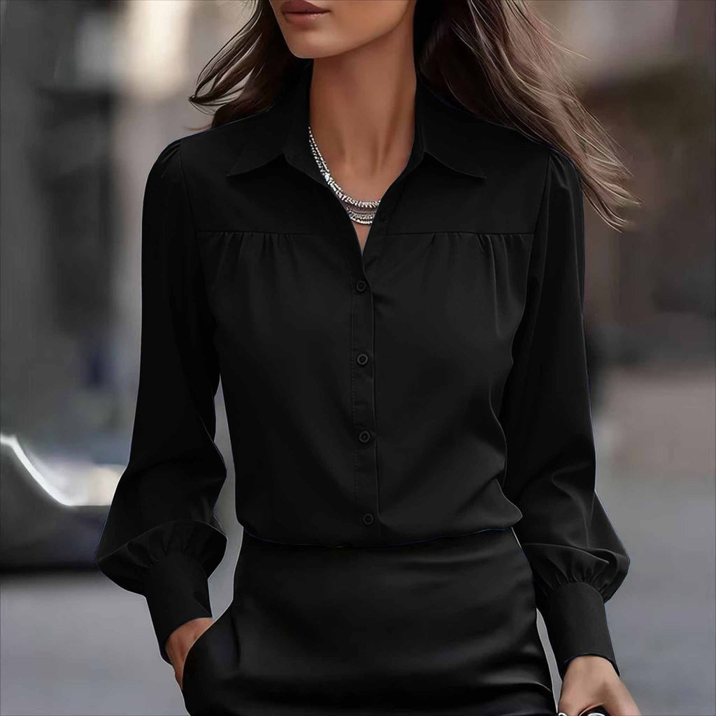 Elegante Langarm-Bluse mit Laternenärmeln – Bild 6 | LuxeStyle