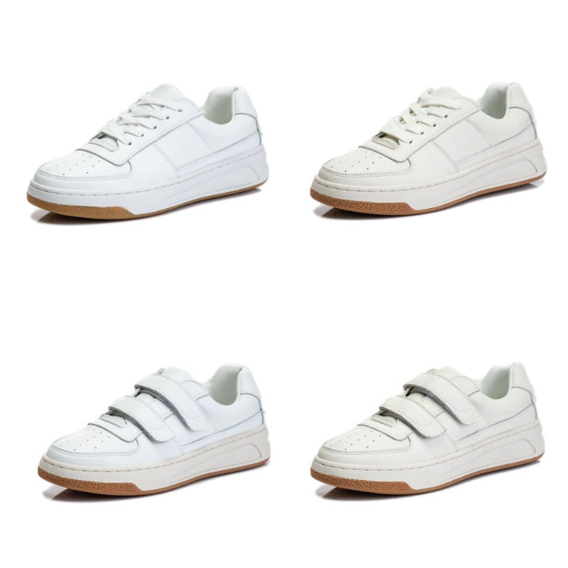 Damen Leder Schnürschuhe mit dicker Sohle