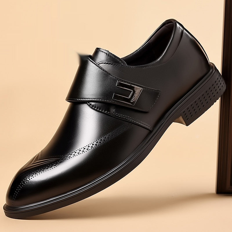 Herren Leder Business-Schuhe mit spitzer Zehenpartie