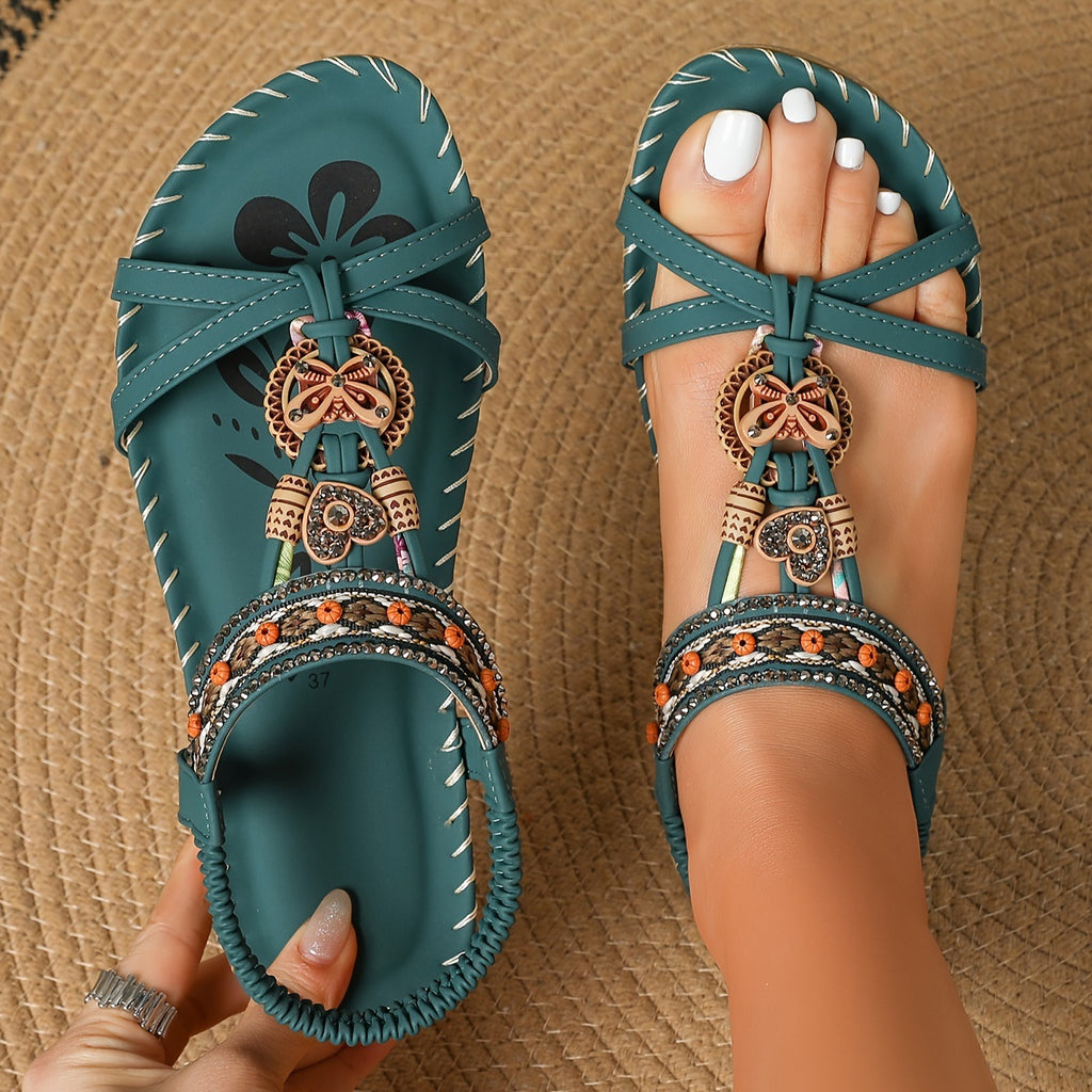Sandalen mit Blumen & Strass, Gr. 35-45 – Bild 5 | LuxeStyle