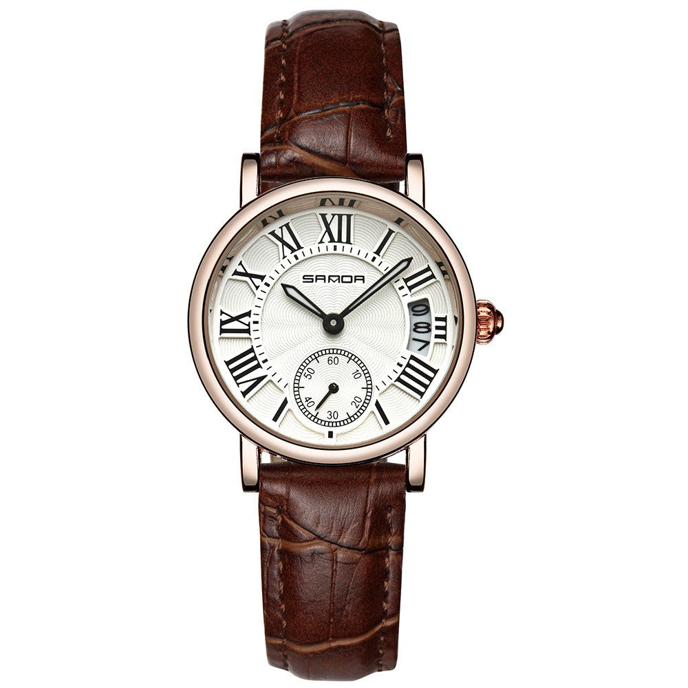 Wasserdichte Damenuhr mit Lederarmband – Bild 9 | LuxeStyle