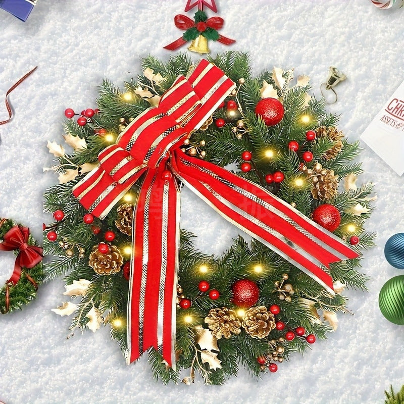 Weihnachtskranz mit gestreifter Schleife – Bild 7 | LuxeStyle