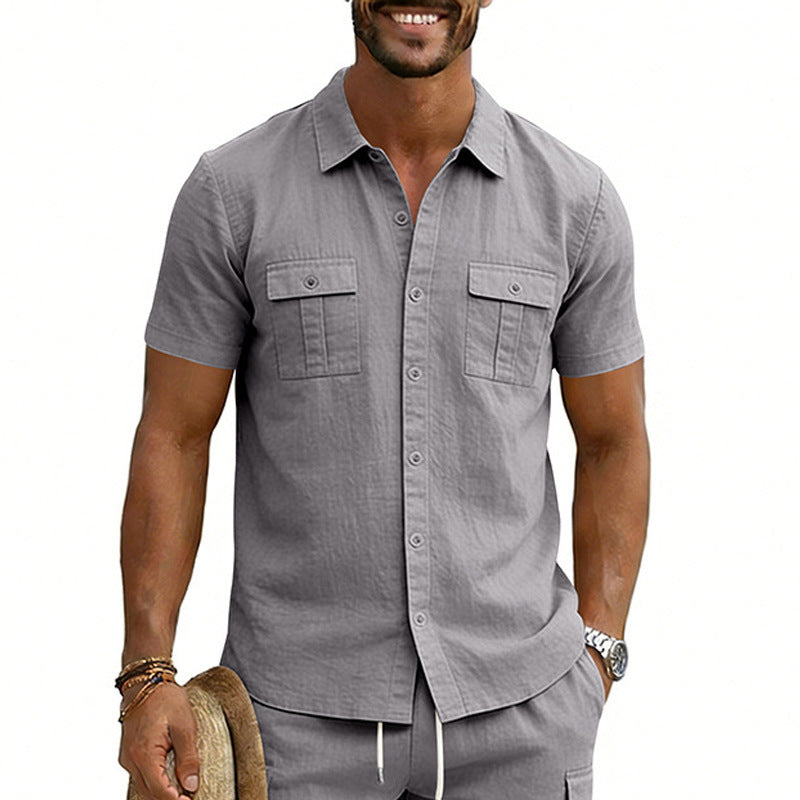 Cargo-Hemd Kurzarm mit Revers und Multi-Pocket – Ansicht 7
