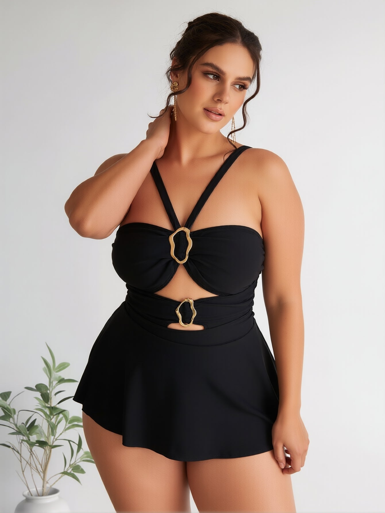 Eleganter High-Neck Tankini mit verstellbaren Trägern