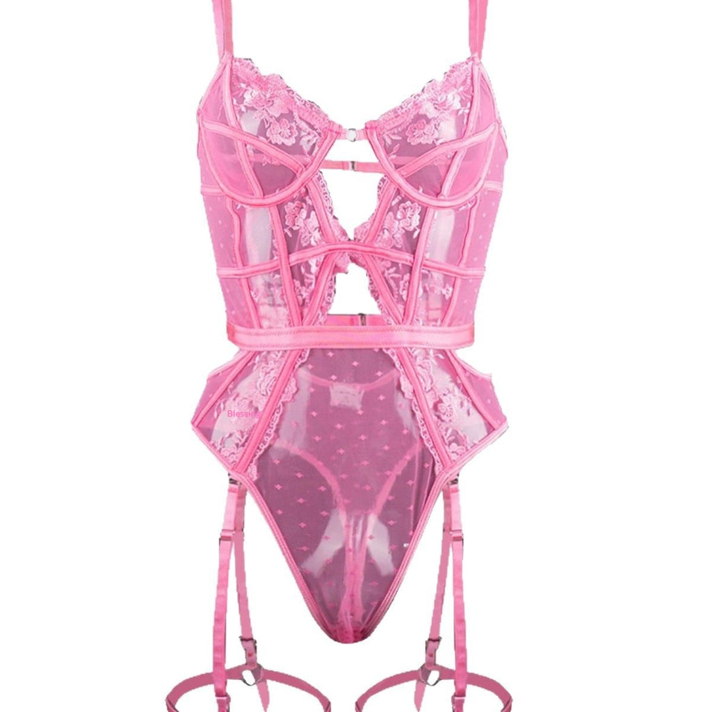 Damen Body mit Spitze und Cut-Outs