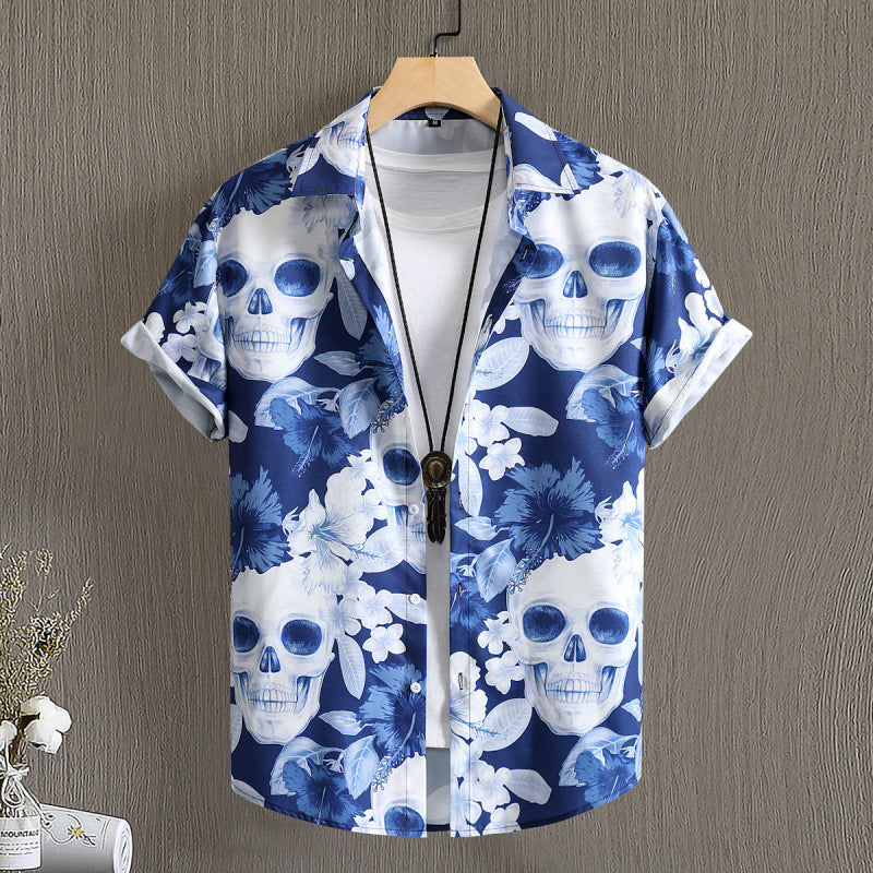 Herren-Bluse mit floralem Druck