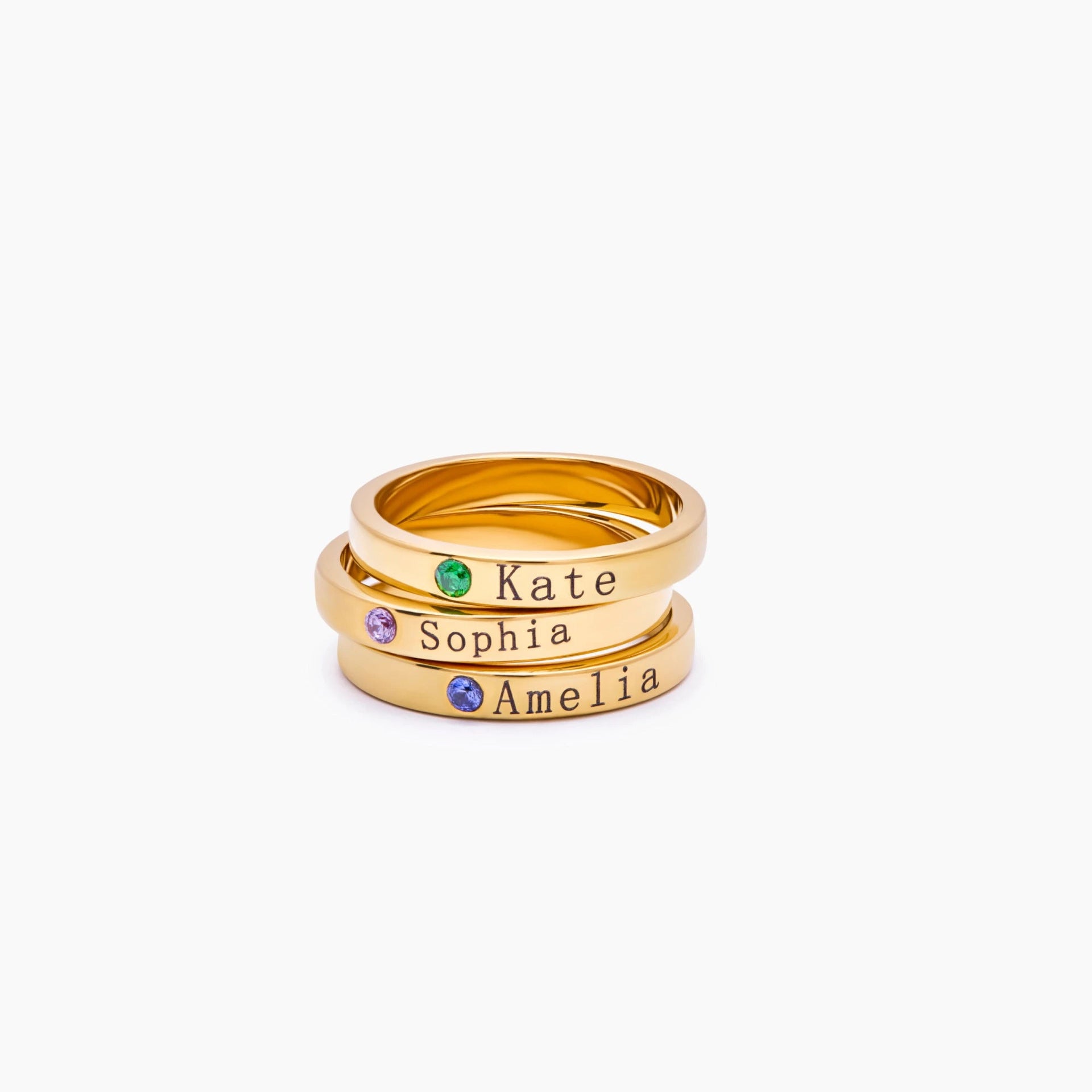 Geburtsstein Ring Set