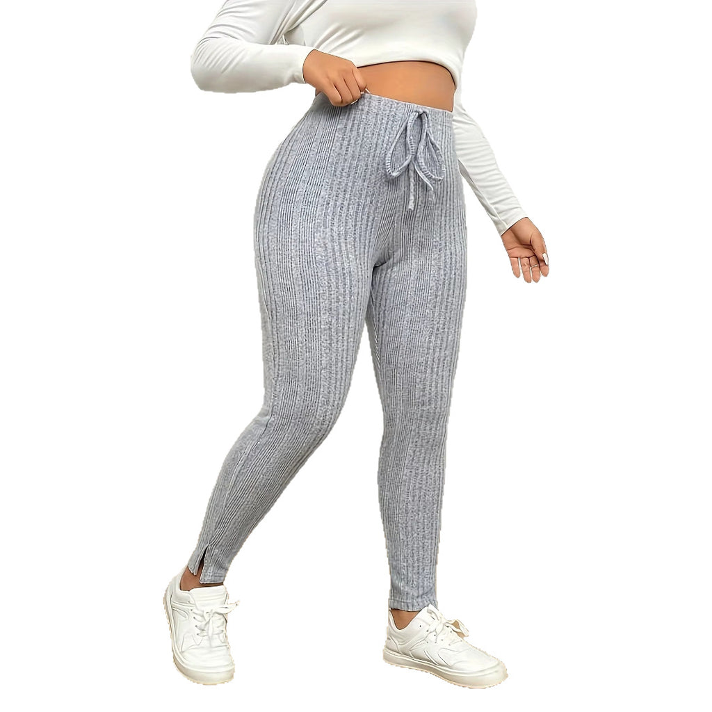 High-Waist Leggings mit Rippstruktur