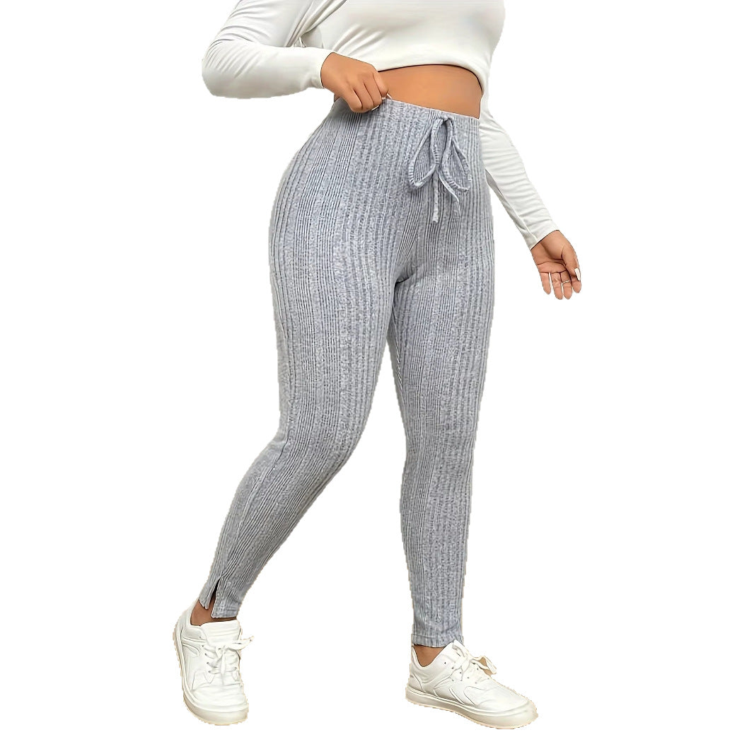 High-Waist Leggings mit Rippstruktur