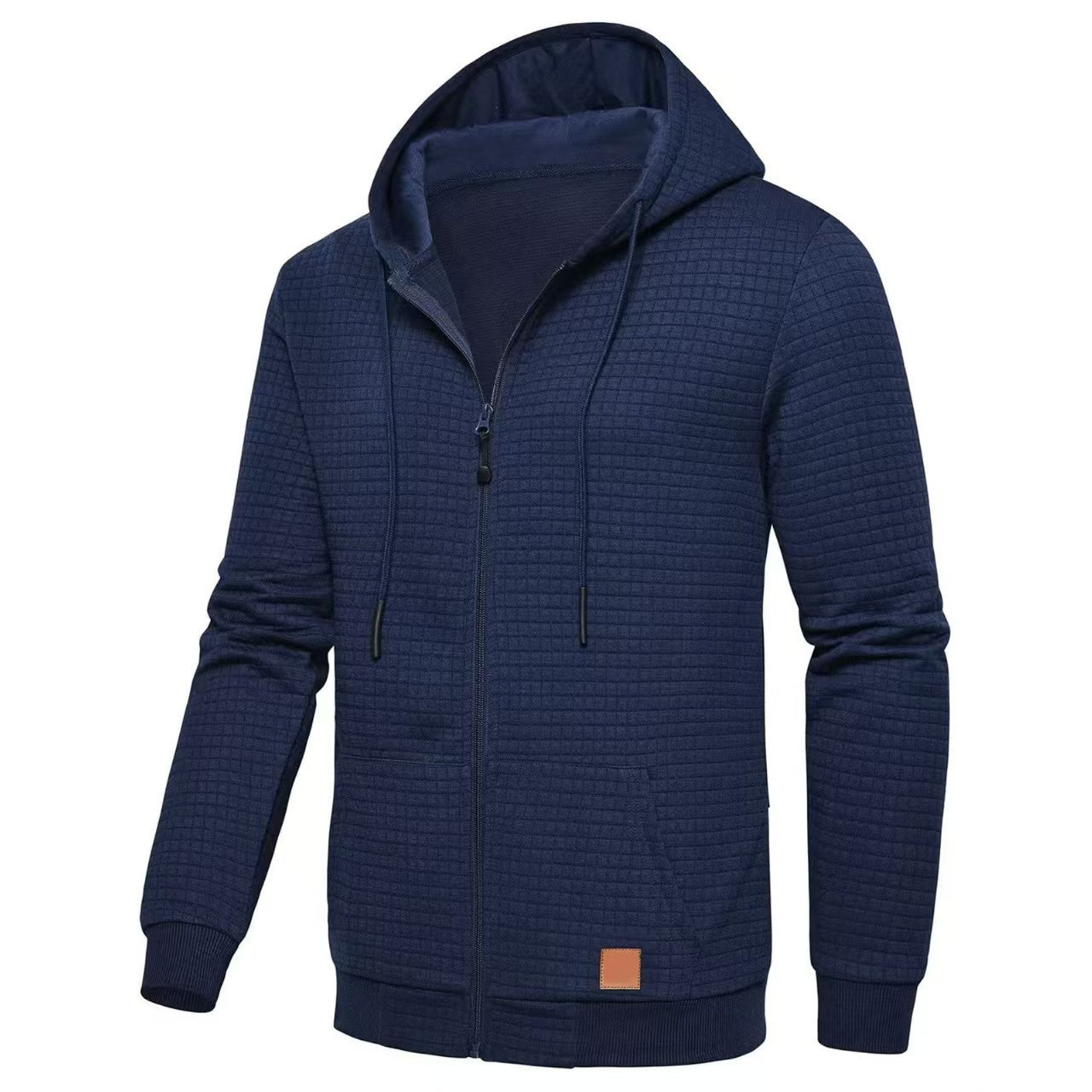 Herren Plaid-Jacquard Hoodie Langarm