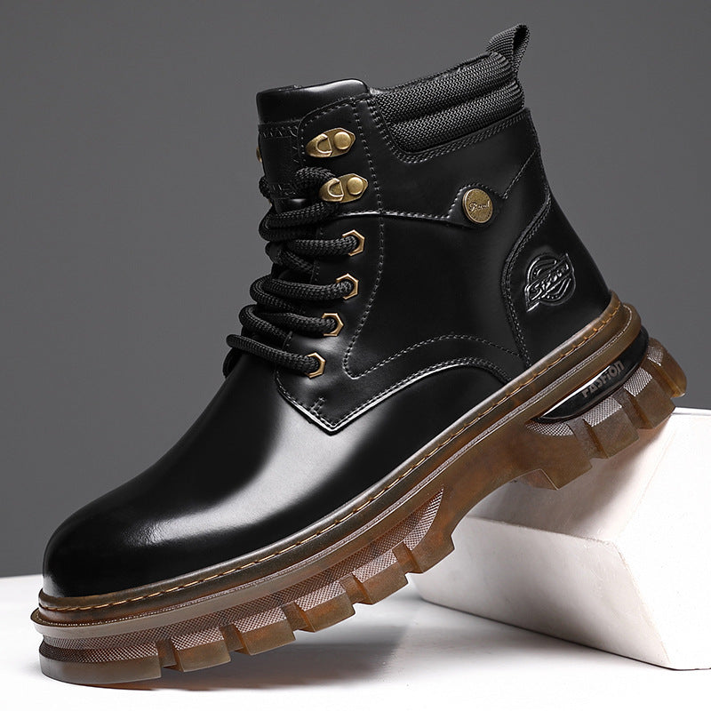 Gefütterte British Style Plattform-Boots