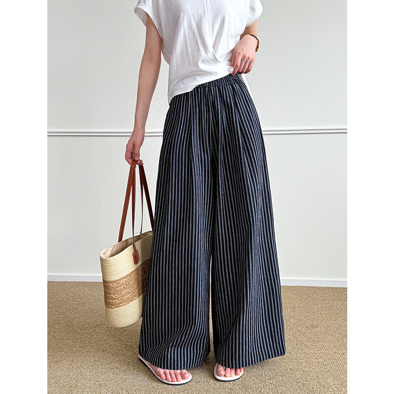 Gestreifte Wide Leg Hose für Damen