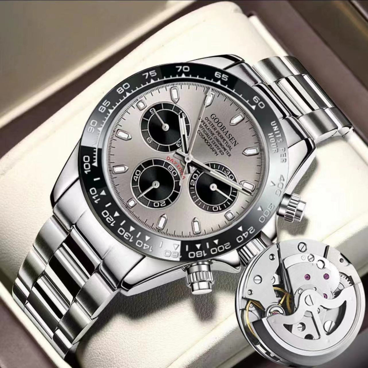 Mechanische Herren-Uhr mit Kalenderquarz – Bild 9 | LuxeStyle