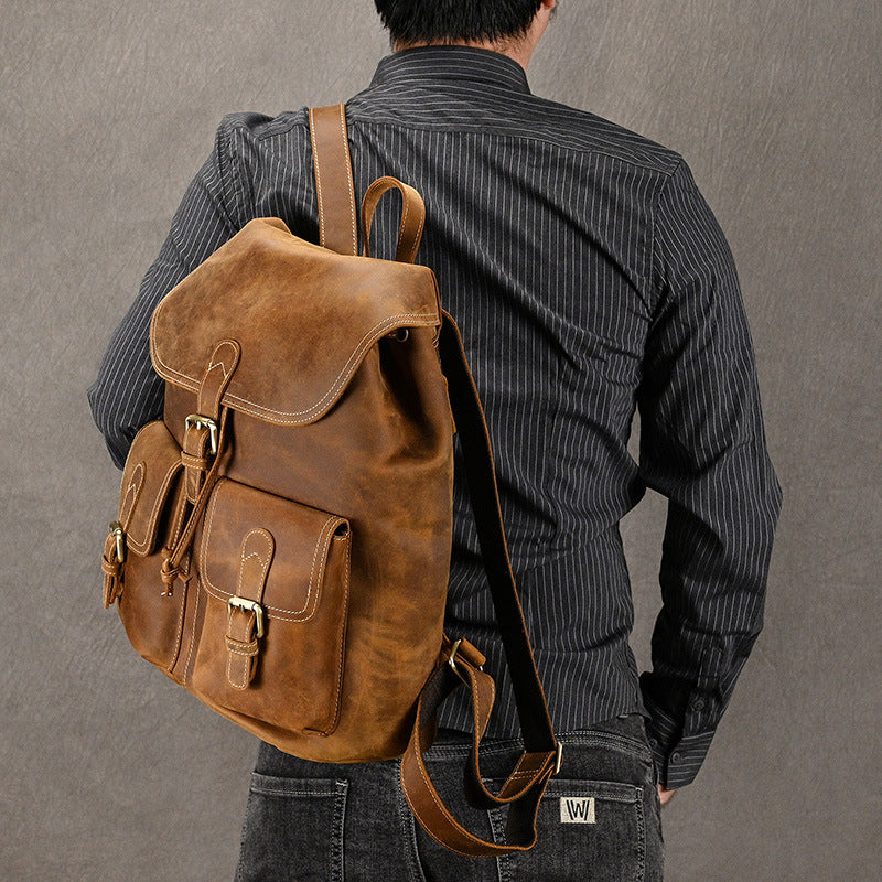 Retro Leder-Rucksack