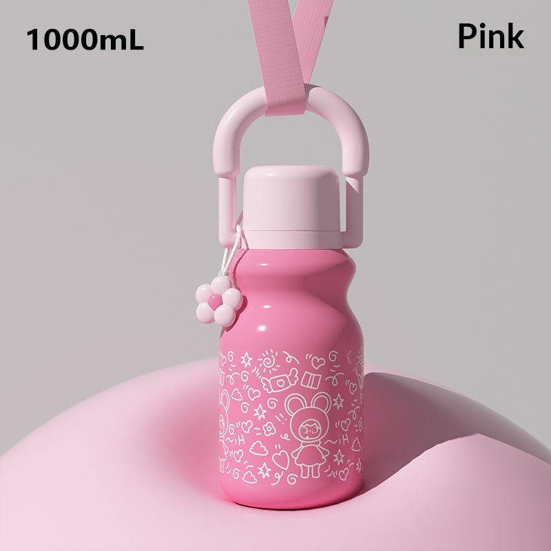 Doppel-Trinkbecher mit Strohhalm, 1000 ml