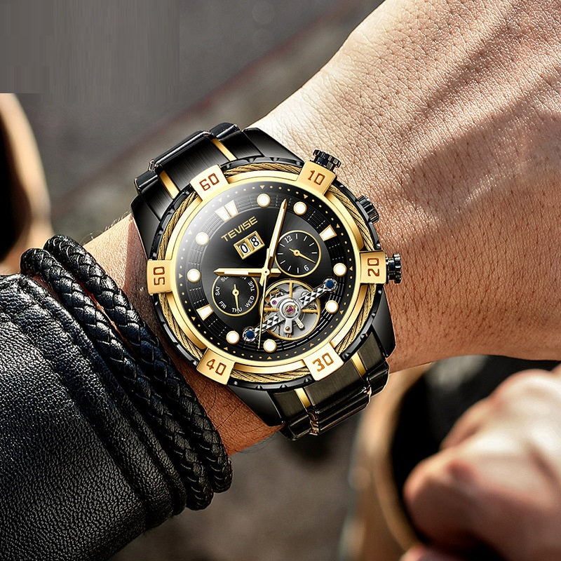 Herren Automatikuhr aus Edelstahl, wasserdicht – Bild 5 | LuxeStyle
