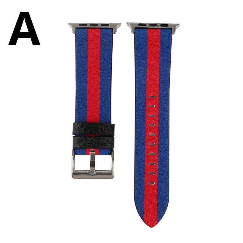 Leder-Uhrenarmband mit Flaggenmuster