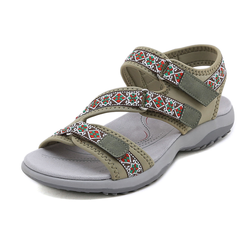 Sportliche Sandalen mit Print und Klettverschluss – Bild 6 | LuxeStyle