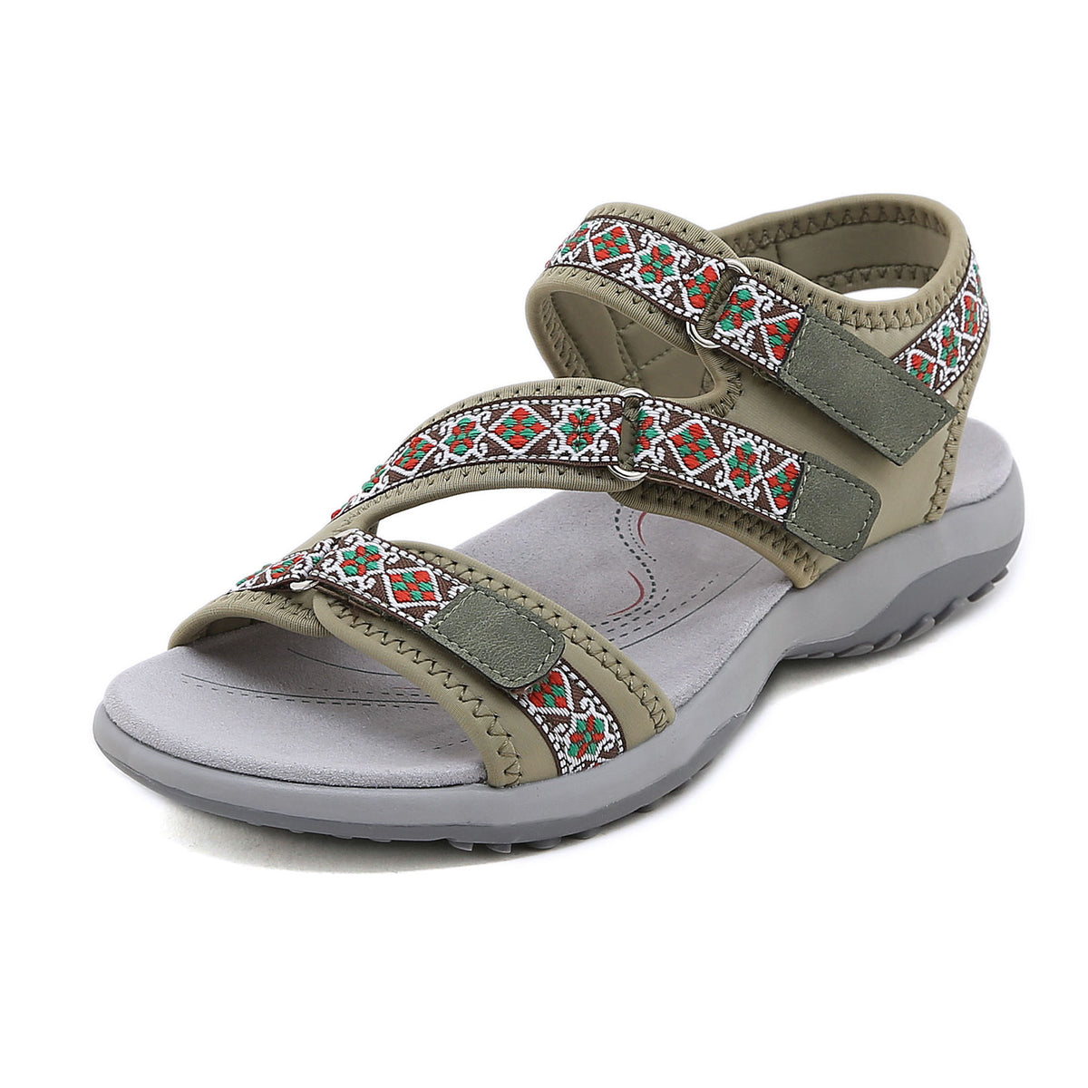 Sportliche Sandalen mit Print und Klettverschluss – Bild 6 | LuxeStyle