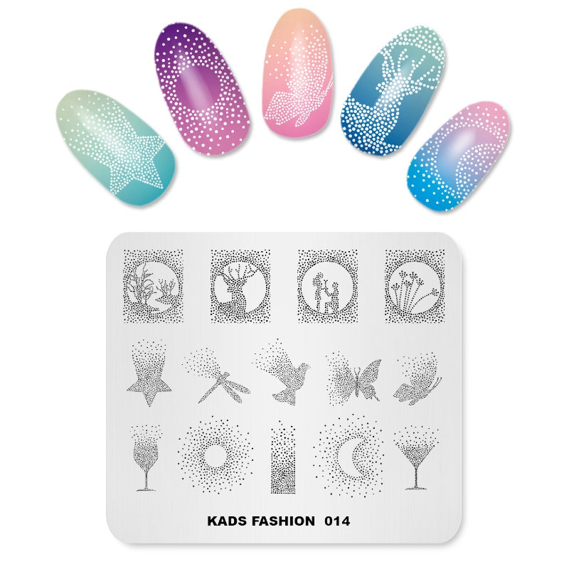Farbige Nageldesign-Schablone aus Metall