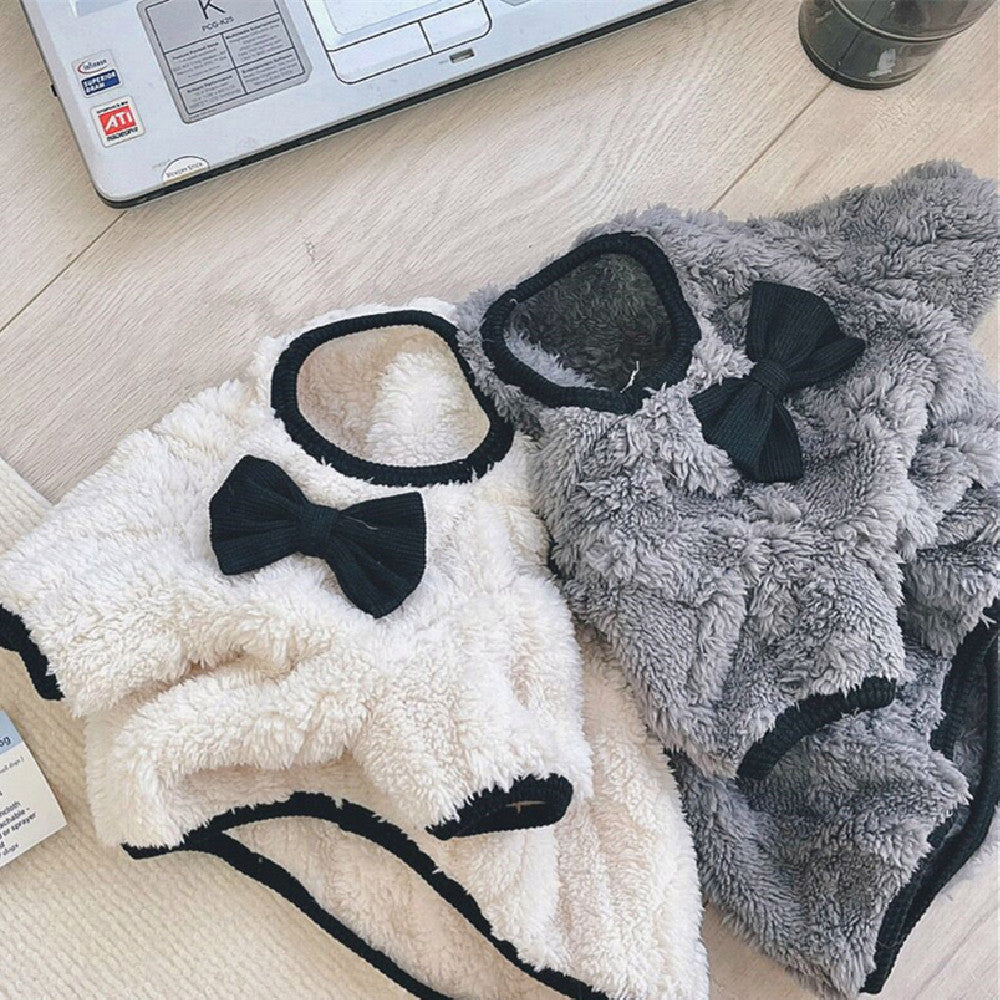 Beige‑Vellour‑Tunika für Corgi mit französischem Bogen – Bild 3 | LuxeStyle