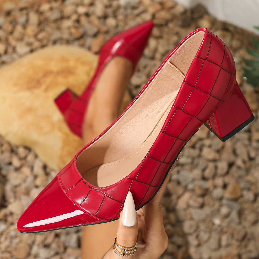 Spitze Slip-on Pumps mit Chunky-Absatz