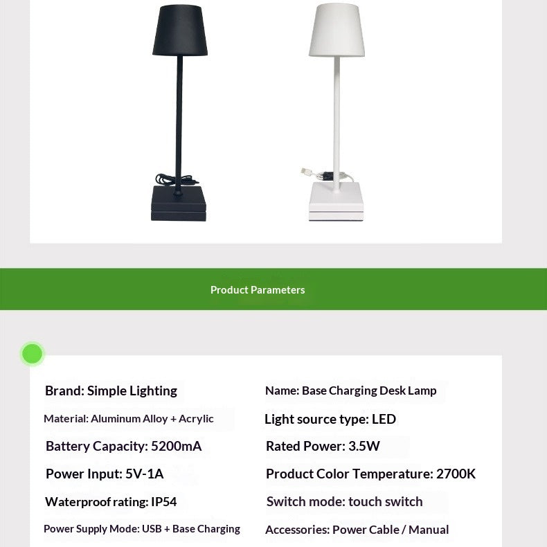 Moderne Nachttischlampe mit USB-Ladefunktion – Bild 5 | LuxeStyle